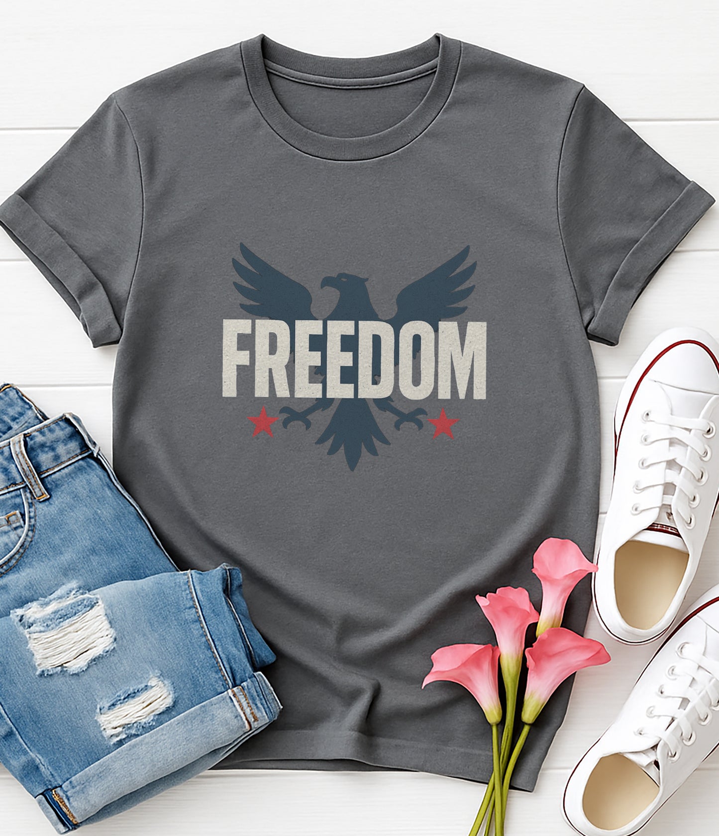 Patriotic Freedom Eagle T-Shirt, Unisex Graphic Tee, Independence Day Celebration Shirt, Casual Everyday Wear, Gift for Veterans
