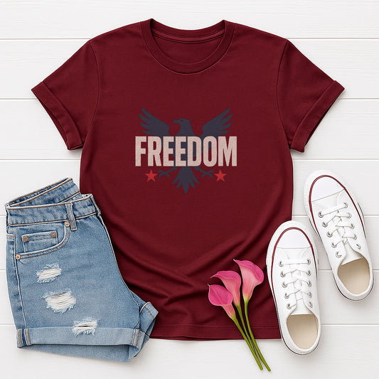 Patriotic Freedom Eagle T-Shirt, Unisex Graphic Tee, Independence Day Celebration Shirt, Casual Everyday Wear, Gift for Veterans