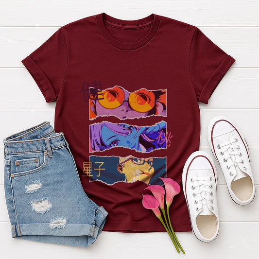 Unisex Graphic Tee with Anime Design, Casual T-Shirt
