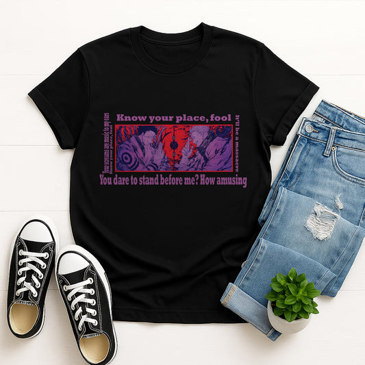 Gojo vs Sukuna Graphic Tee - 'Know Your Place, Fool!' Unisex T-Shirt