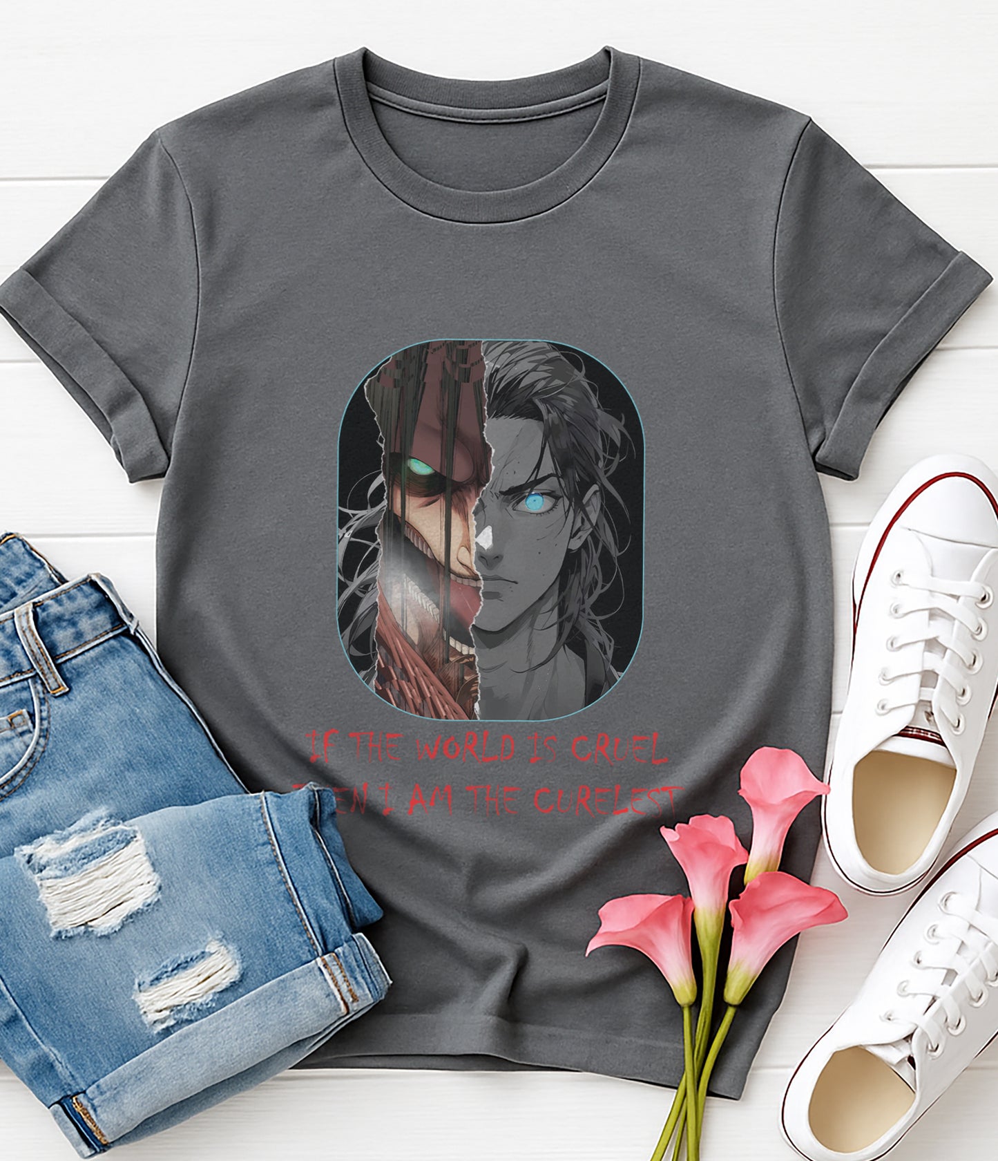 Unisex Graphic Tee, Anime T-Shirt, Casual Wear, Gift for Fans, Statement Shirt, Softstyle Cotton Top