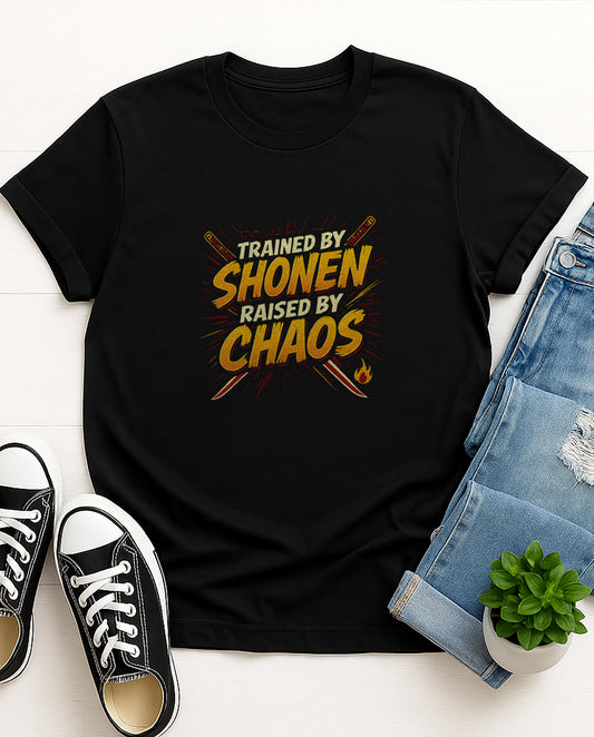 Trained by Shonen Raised by Chaos| T0014 | Unisex Premium Tshirt