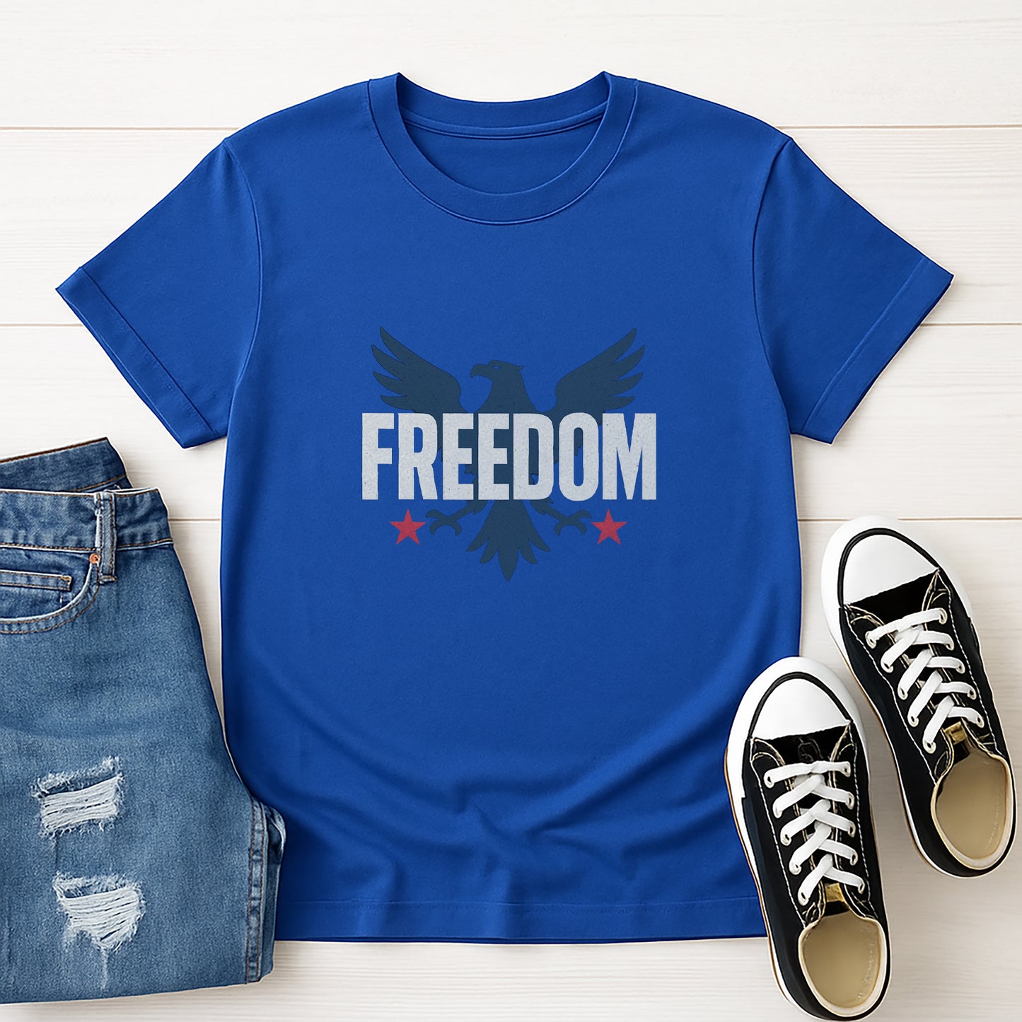 Patriotic Freedom Eagle T-Shirt, Unisex Graphic Tee, Independence Day Celebration Shirt, Casual Everyday Wear, Gift for Veterans
