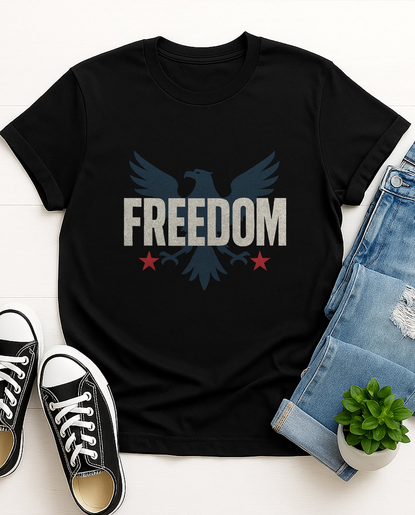 Patriotic Freedom Eagle T-Shirt, Unisex Graphic Tee, Independence Day Celebration Shirt, Casual Everyday Wear, Gift for Veterans