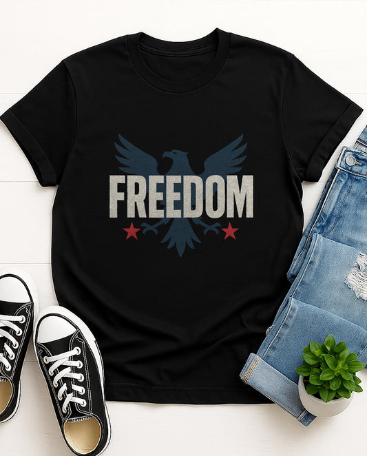 Patriotic Freedom Eagle T-Shirt, Unisex Graphic Tee, Independence Day Celebration Shirt, Casual Everyday Wear, Gift for Veterans